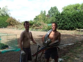 Clayhill rabbit fence erection (click for full sized image)